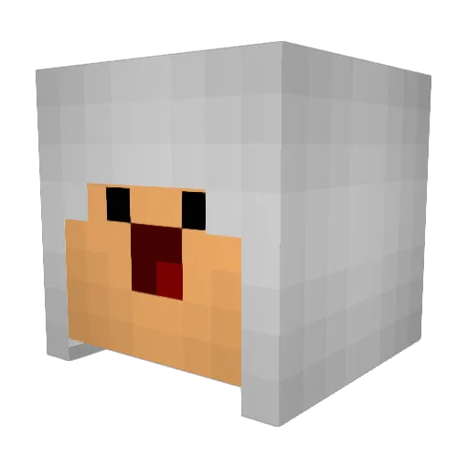DeltaTrue Minecraft avatar head, 3D render
