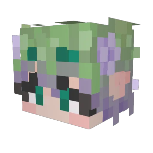 DeltaZoroark Minecraft avatar head, 3D render