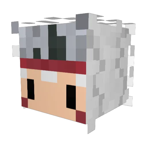 Deltact Minecraft avatar head, 3D render
