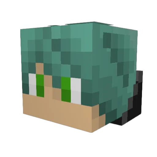 Deltadaora Minecraft avatar head, 3D render