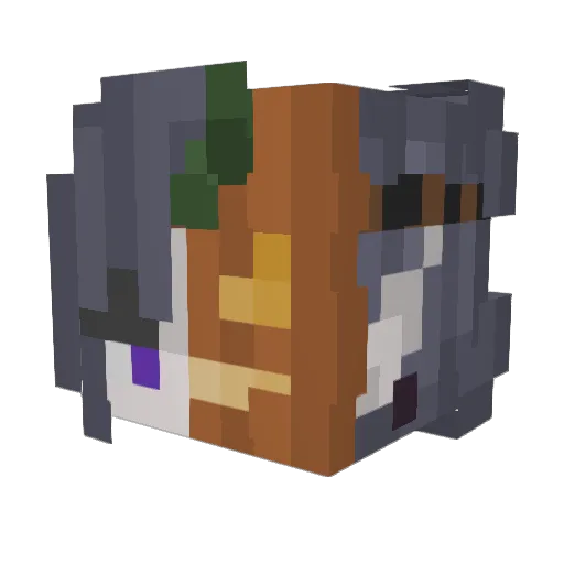 Deltafoxyy Minecraft avatar head, 3D render