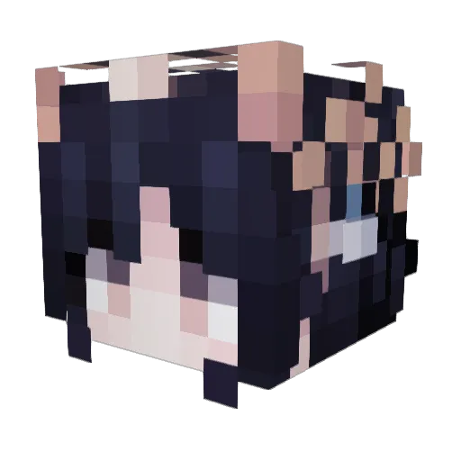 Deltajia Minecraft avatar head, 3D render