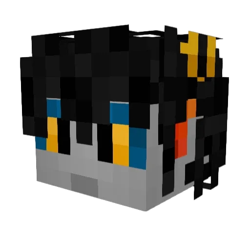 Deltarunegaming Minecraft avatar head, 3D render