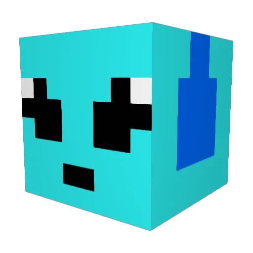 DelticOnTV Minecraft avatar head, 3D render