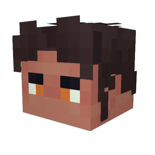 Deltima Minecraft avatar head, 3D render