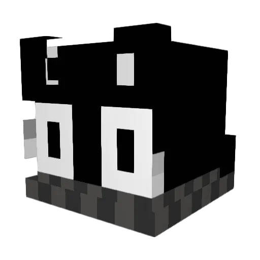 Deltyyu Minecraft avatar head, 3D render