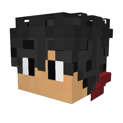 Delu Minecraft avatar head, 3D render
