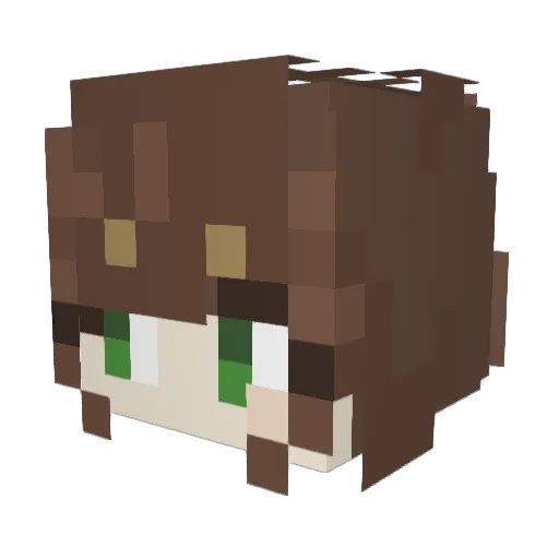 DeluneX Minecraft avatar head, 3D render