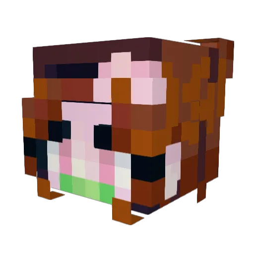 Delusaurus Minecraft avatar head, 3D render