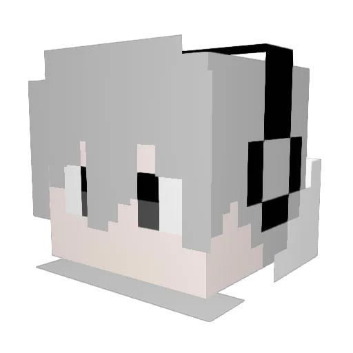 Delusionloveyou Minecraft avatar head, 3D render