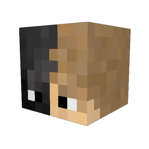 DeluxH Minecraft avatar head, 3D render