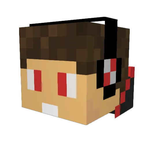 Deluxe_5 Minecraft avatar head, 3D render