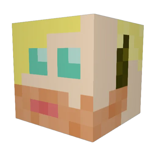 Delvarrr Minecraft avatar head, 3D render