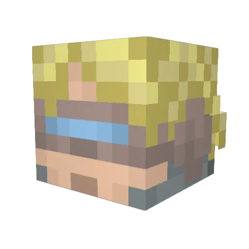 Delverx Minecraft avatar head, 3D render