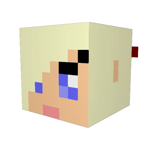 Delvina Minecraft avatar head, 3D render