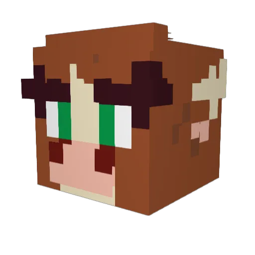Delvto Minecraft avatar head, 3D render