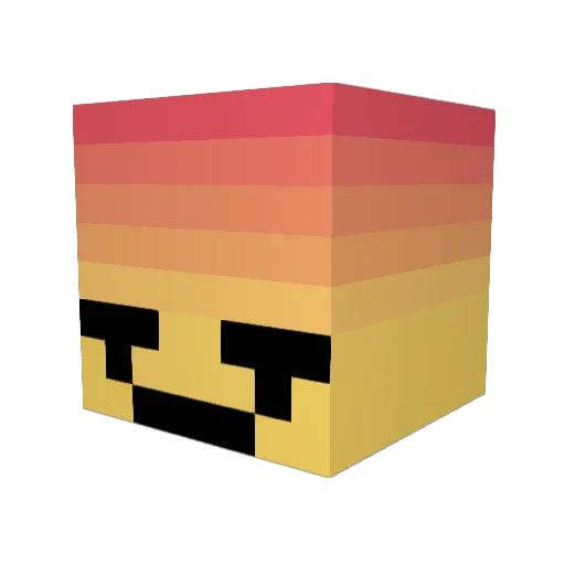 Dematerial Minecraft avatar head, 3D render