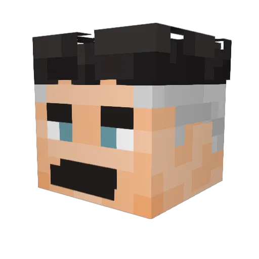 Dematrax Minecraft avatar head, 3D render