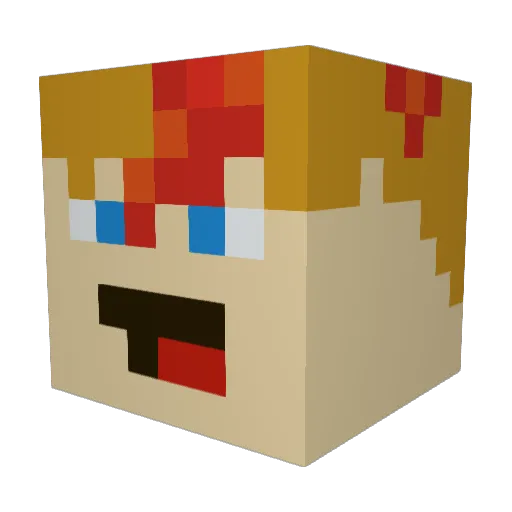 Demawel Minecraft avatar head, 3D render