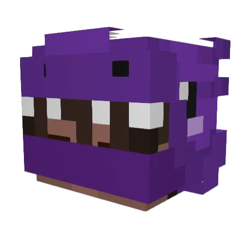 DemeIsPurple Minecraft avatar head, 3D render