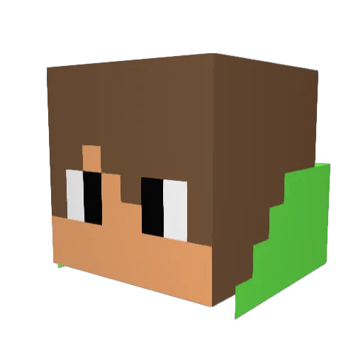 Demer5 Minecraft avatar head, 3D render
