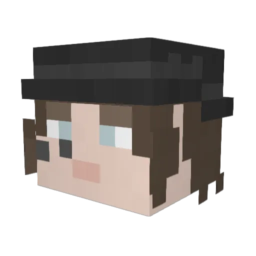 Demersal Minecraft avatar head, 3D render
