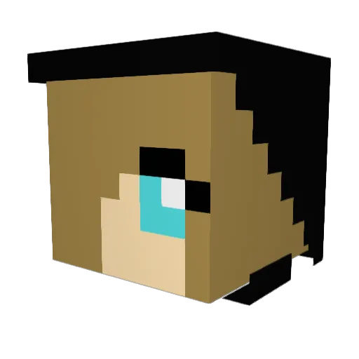 Demi12_ Minecraft avatar head, 3D render