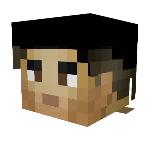 Demiannnn Minecraft avatar head, 3D render