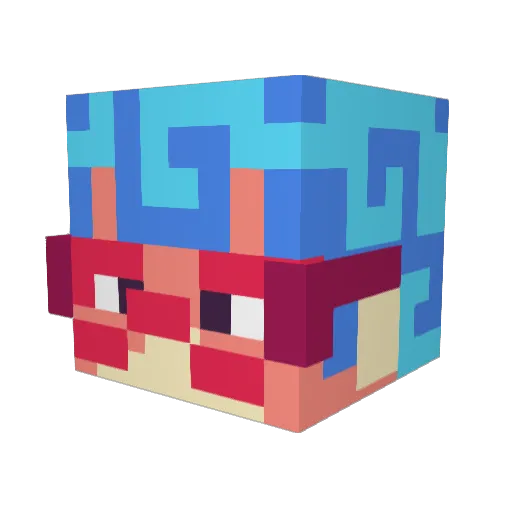 Deminominal Minecraft avatar head, 3D render