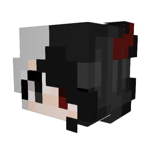 Demire Minecraft avatar head, 3D render