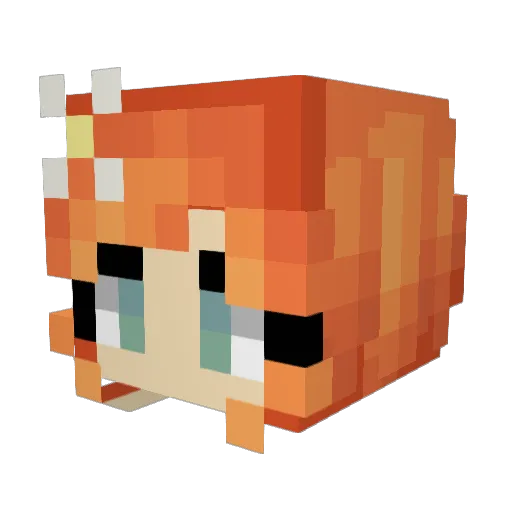 DemmaV Minecraft avatar head, 3D render