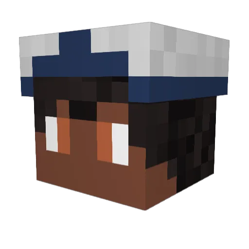 DemmyDem Minecraft avatar head, 3D render