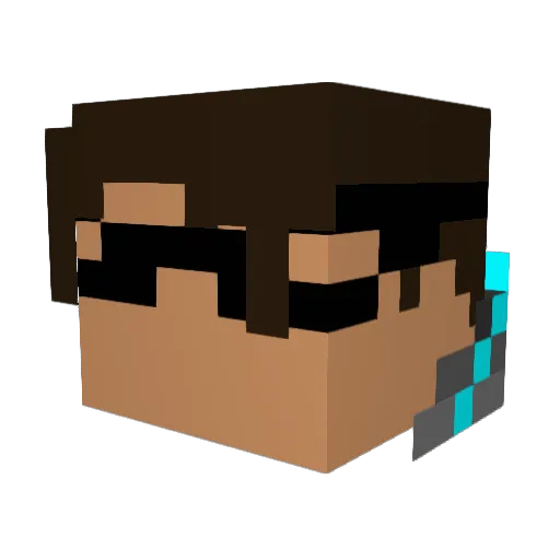 Demo348 Minecraft avatar head, 3D render