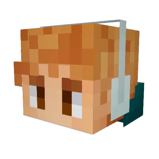 Demo52 Minecraft avatar head, 3D render
