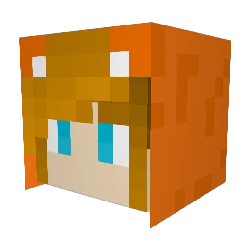 DemoDog Minecraft avatar head, 3D render