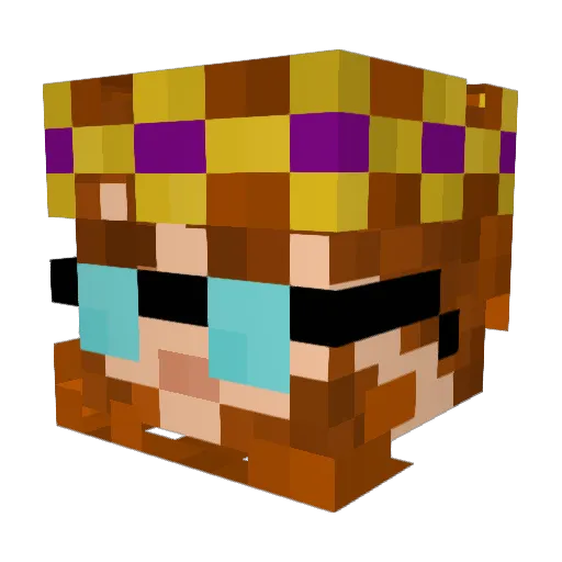 DemoMan_ Minecraft avatar head, 3D render