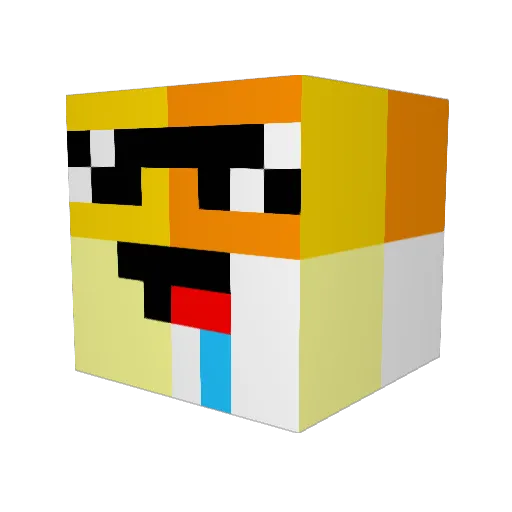 Demokraten Minecraft avatar head, 3D render