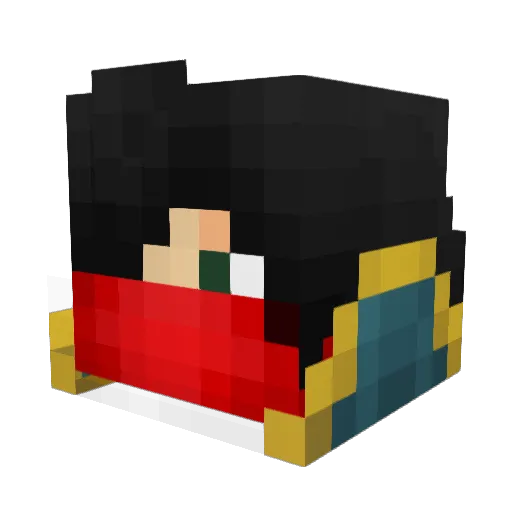 DemonAero Minecraft avatar head, 3D render