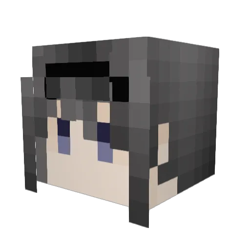 DemonHomura Minecraft avatar head, 3D render