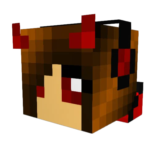 DemonNat Minecraft avatar head, 3D render