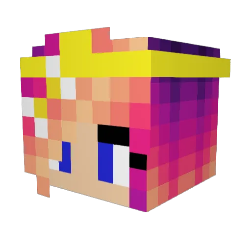 DemonSinsimella Minecraft avatar head, 3D render