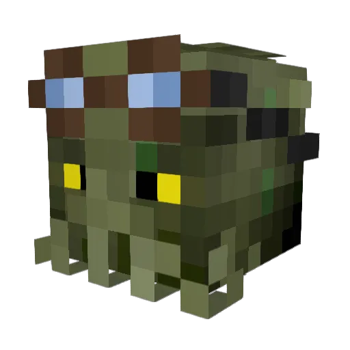 Demonim Minecraft avatar head, 3D render