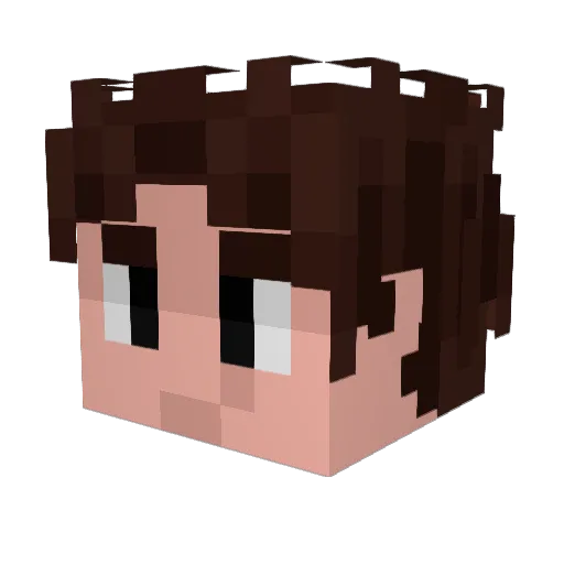 Demowoman Minecraft avatar head, 3D render
