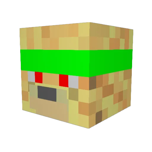 DempseyPlaysMC Minecraft avatar head, 3D render