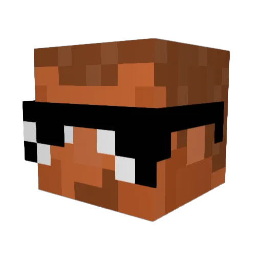 DenBrox Minecraft avatar head, 3D render