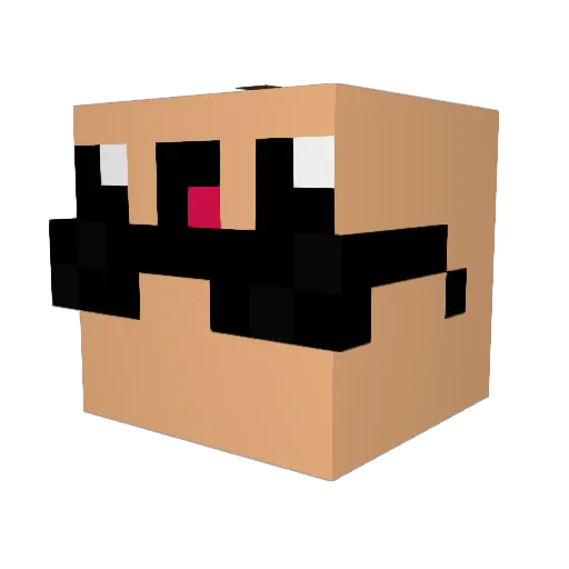 DenFish Minecraft avatar head, 3D render