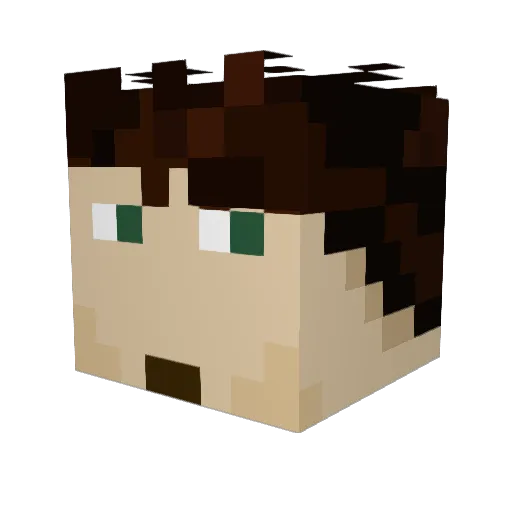 DenP25 Minecraft avatar head, 3D render