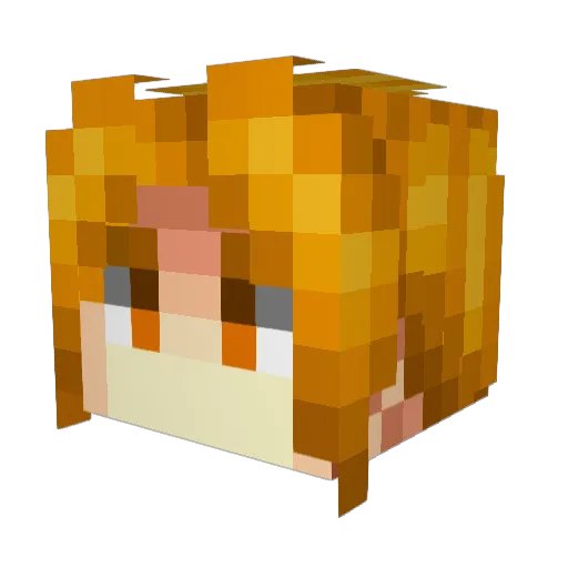 DenPuShi Minecraft avatar head, 3D render