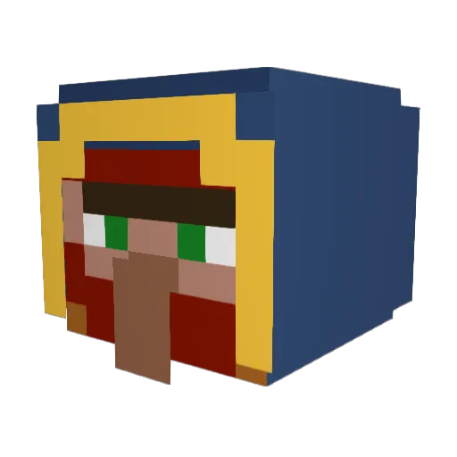 DenTeunis Minecraft avatar head, 3D render
