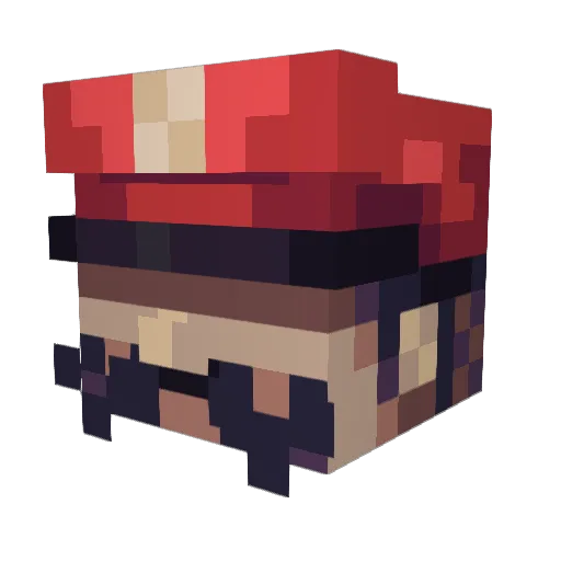 DenZaH Minecraft avatar head, 3D render